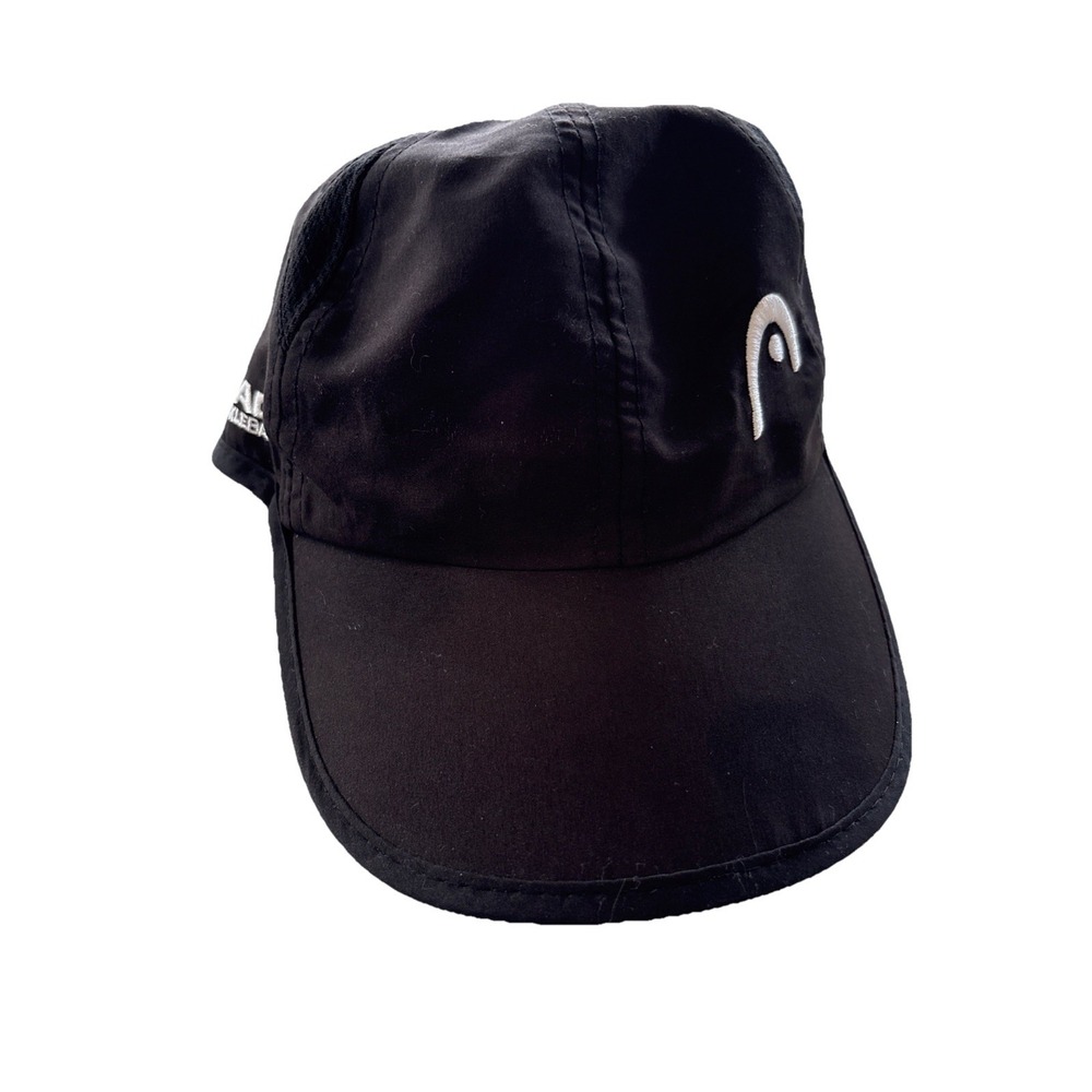 Head Drifit Hat Black Lightweight Running Golf Tennis Adult Adjustable Strapback